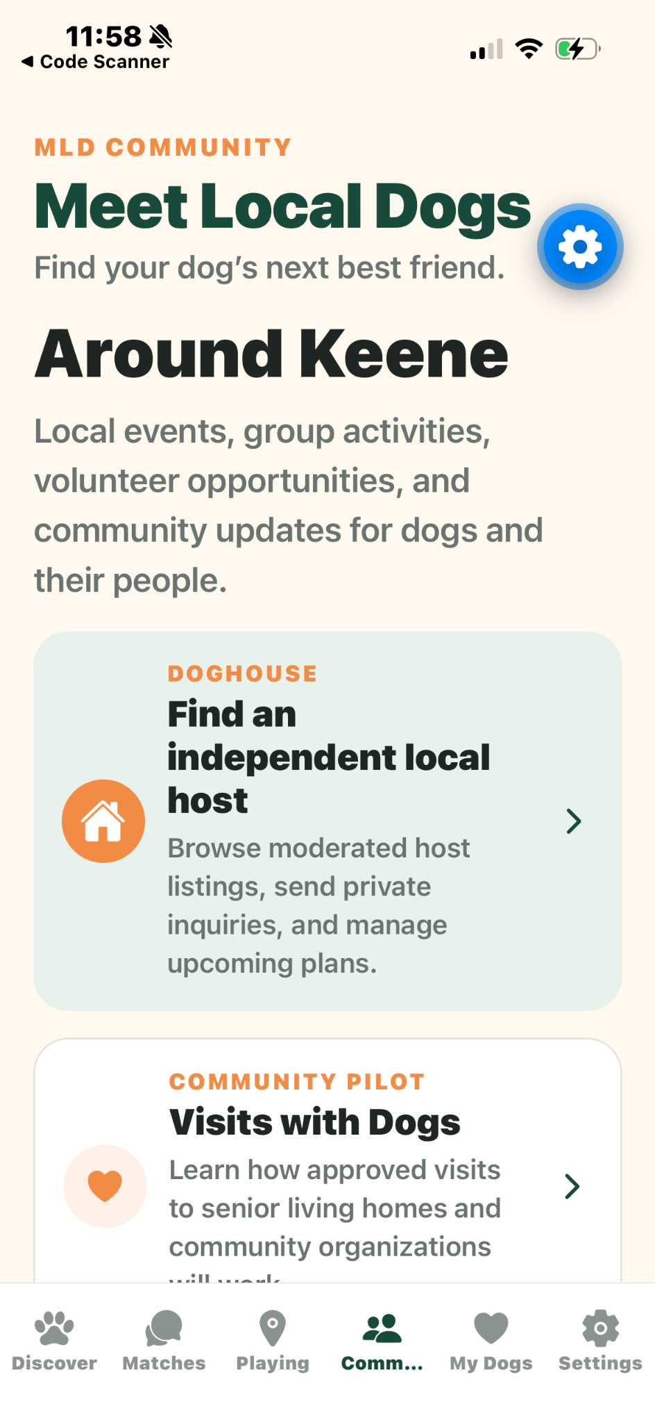 Community screen